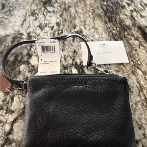Coach Black Leather Wristlet